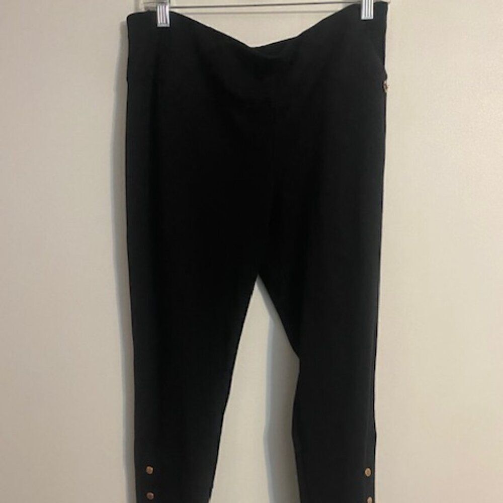 Calvin Klein Black Performance Stretch decorated ankle leggings, size XL